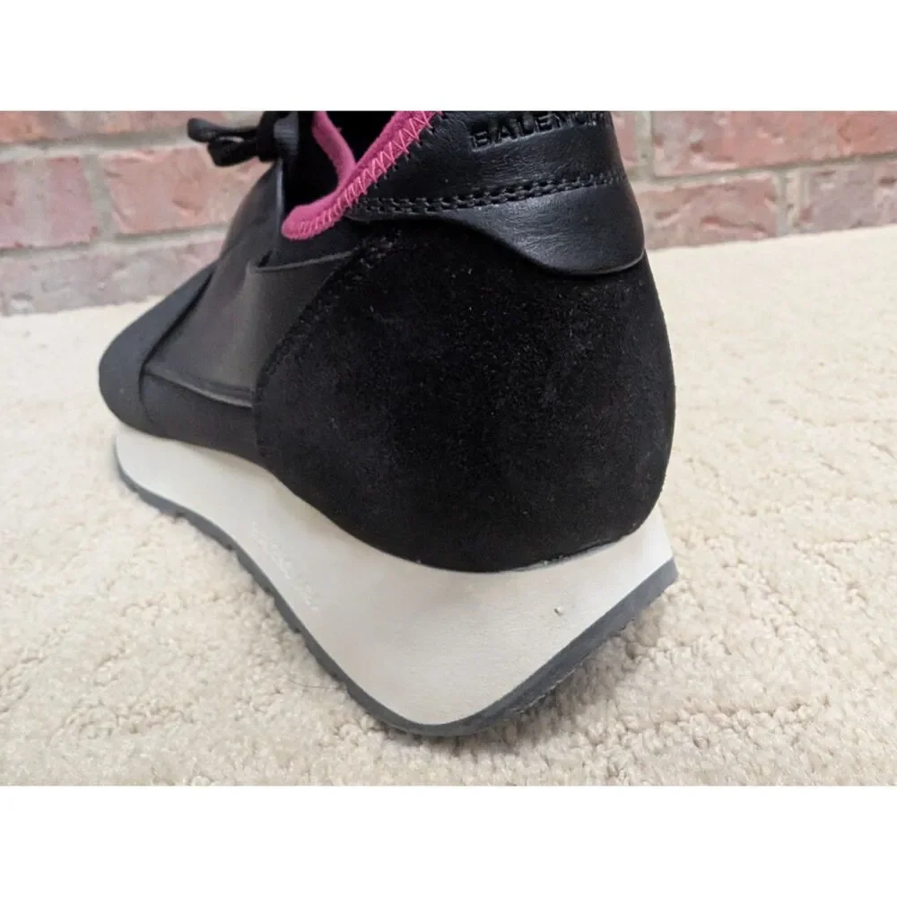 Balenciaga Shoes Women EU 39 US 8.5 Black Pink Race Runner Sneaker Made in Italy
